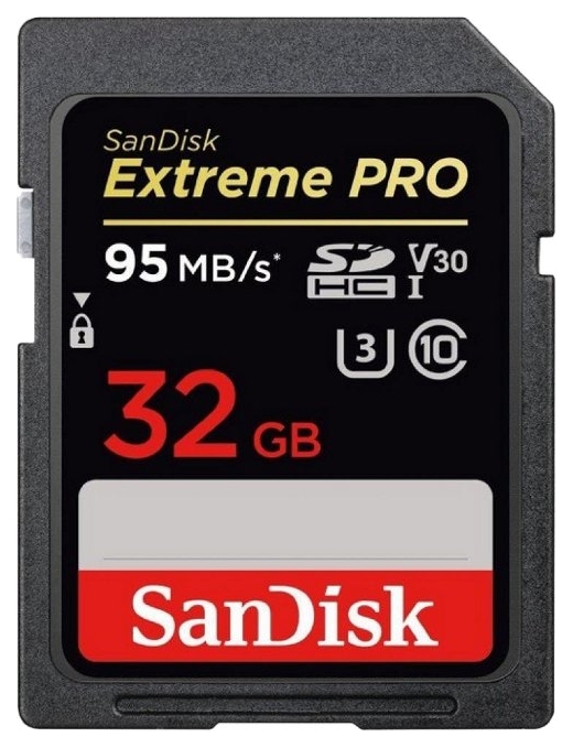 Карта памяти SanDisk 32GB SDHC V30 UHS-I U3 R95/W90MB/s 4K Extreme Pro (SDSDXXG-032G-GN4IN) в Києві