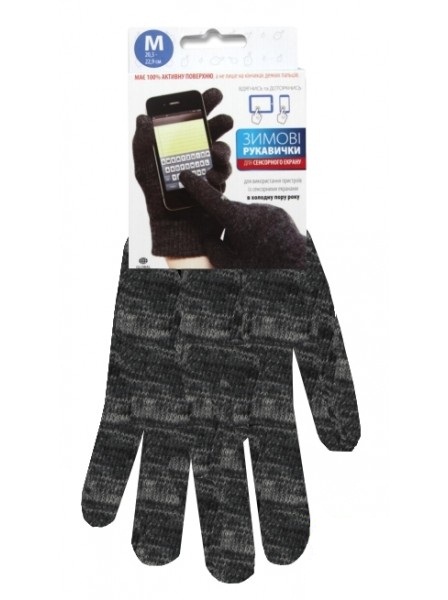 Перчатки для емкостного экрана GLOBAL Touch Screen L серые в Киеве