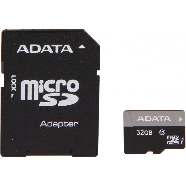 Карта памяти ADATA microSDHC 32GB UHS-I + SD (AUSDH32GUICL10-RA1) в Киеве