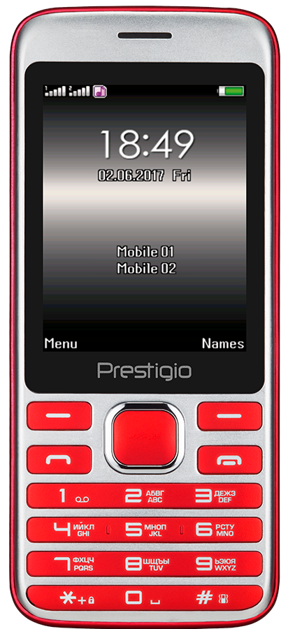Мобільний телефон Prestigio Grace A1 1281 Dual Sim Red (PFP1281DUORED) в Києві