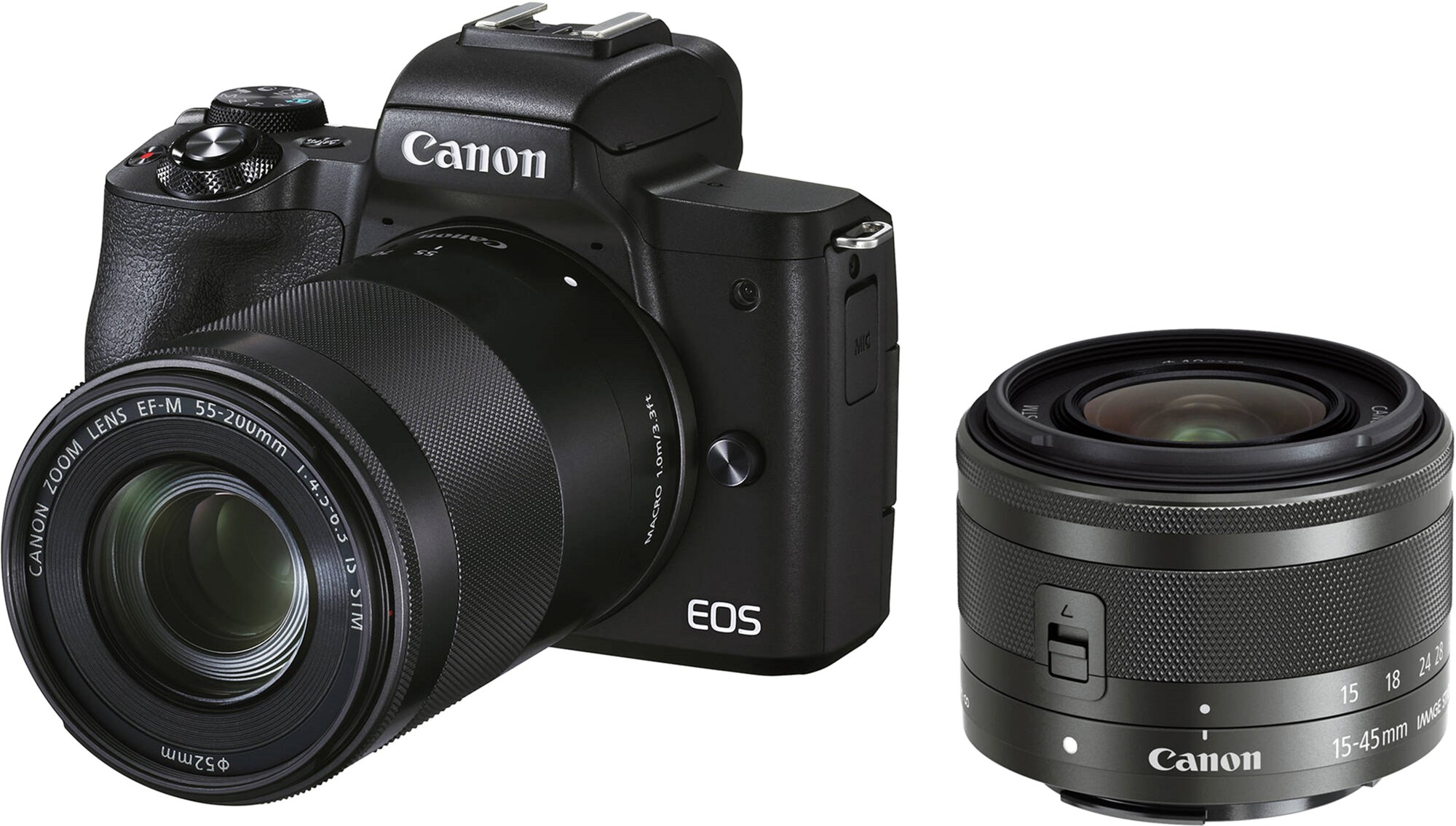 Фотокамера CANON EOS M50 Mark II + 15-45 IS STM + 55-200 IS STM Kit Black (4728C041) в Києві