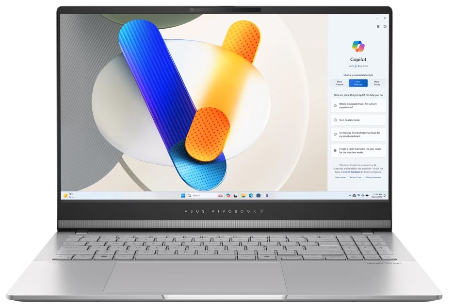 Ноутбук ASUS Vivobook S15 OLED M5506WA-MA016X Cool Silver (90NB14A3-M000U0) в Києві