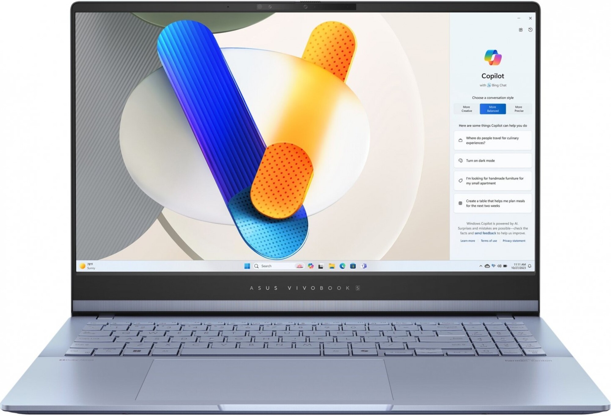 Ноутбук ASUS Vivobook S15 OLED S5506MA-MA079 Mist Blue (90NB14E2-M005W0) в Києві