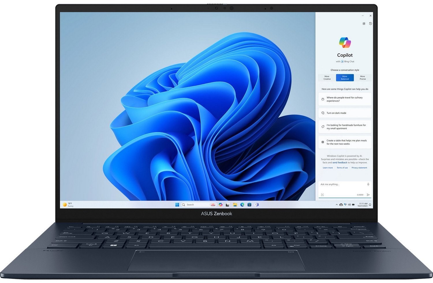 Ноутбук ASUS Zenbook 14 UX3405MA-QD869W Ponder Blue (90NB11R1-M01H70) в Києві