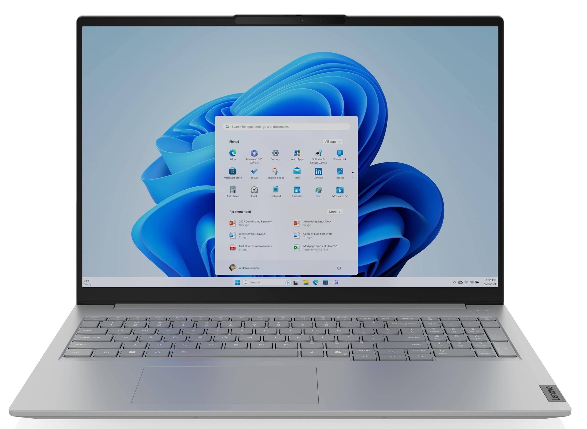 Ноутбук LENOVO ThinkBook 16 G8 IRL Arctic Grey (21SH008GRA) в Києві