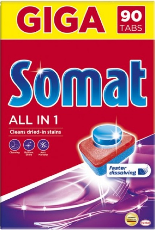 Таблетки для посудомийної машини SOMAT All in One(90шт) в Києві