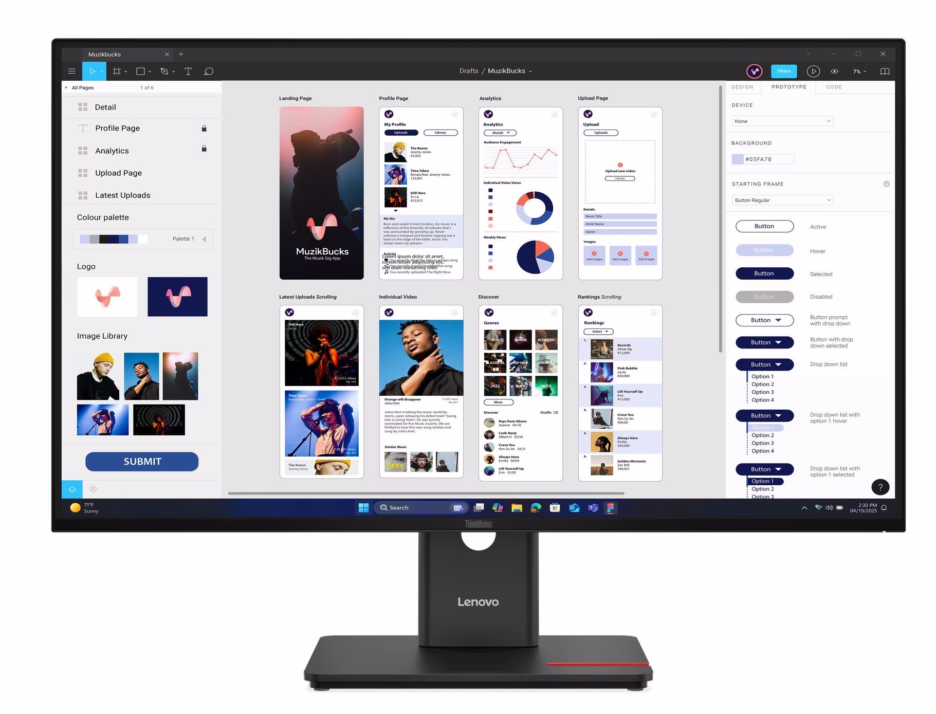 Монитор 31.5" LENOVO T32UD-40 (64B0GAT1UA) в Киеве