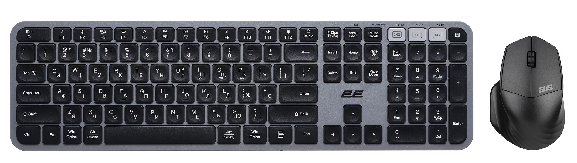 Комплект 2E MK440 WL/BT Black/Grey (2E-MK440WBGR_UA) в Києві