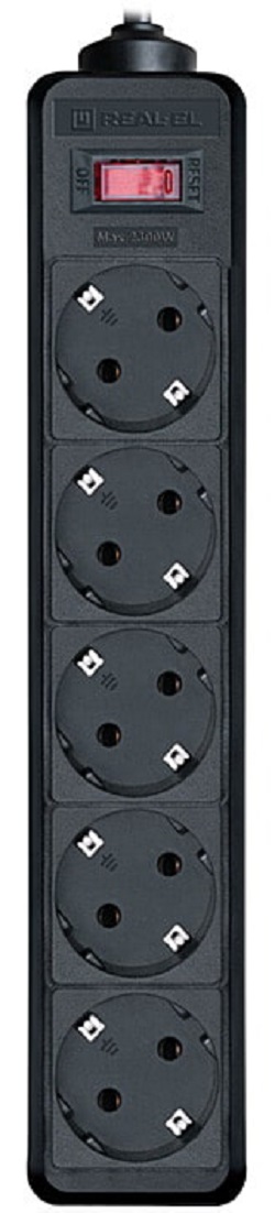 Сетевой фильтр REAL-EL RS-Protect 5р 5м Black (EL122300012) в Киеве