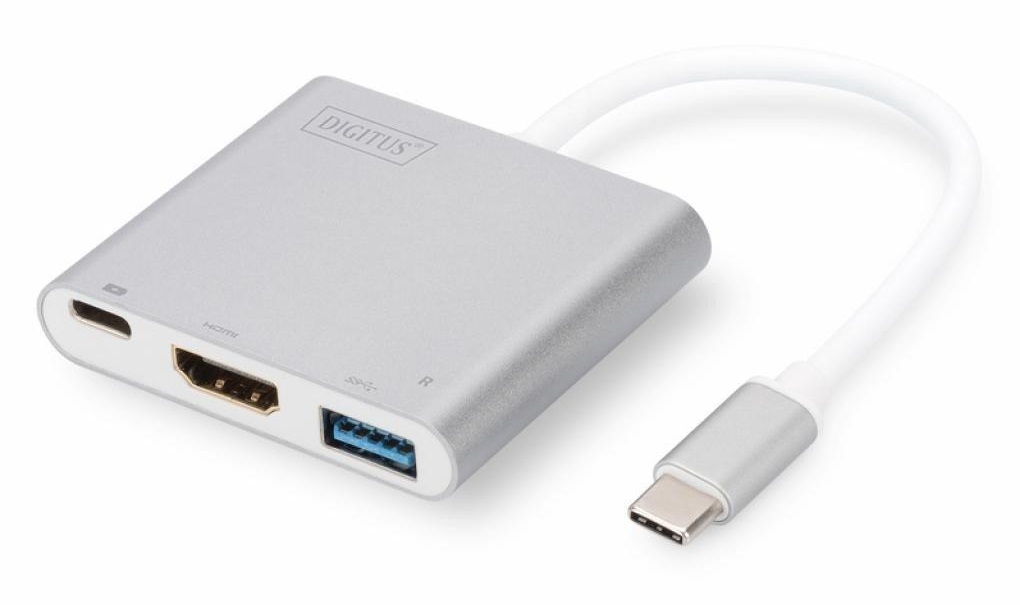 Адаптер DIGITUS Multiport Adapter USB-C - 1 x USB 3.0/HDMI/USB-C (DA-70838-1) в Киеве