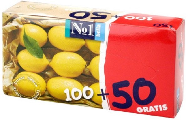 Хустинки паперові Bella (100+50 шт.) лимон в Києві