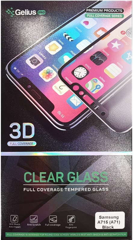 Защитное стекло GELIUS 3D для Samsung A715 (A71) Black (78043) в Киеве