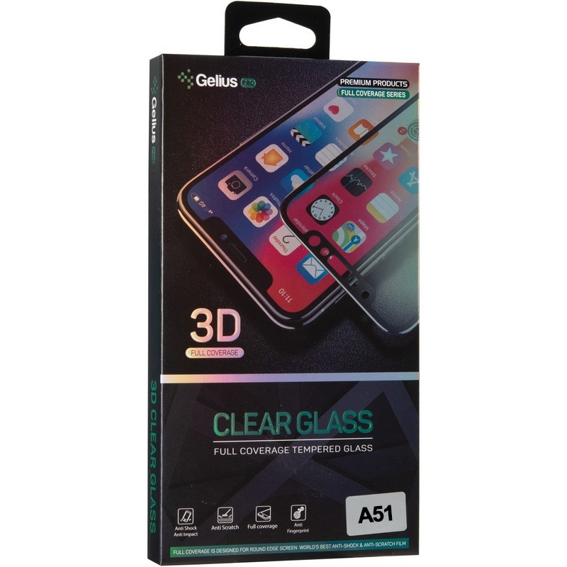 Захисне скло GELIUS 3D для Samsung A515 (A51) Black (78036) в Києві