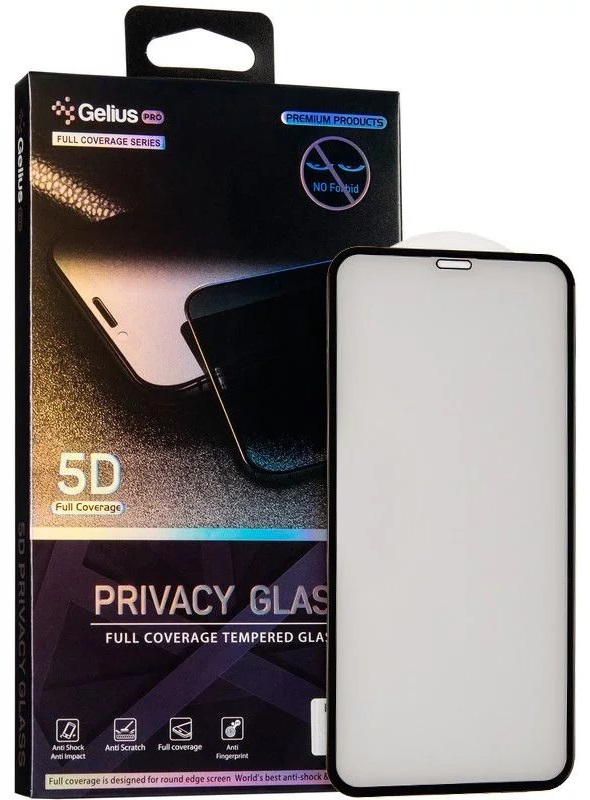 Защитное стекло GELIUS Pro 5D Privacy Glass для Apple iPhone 11/XR Black (75731) в Киеве
