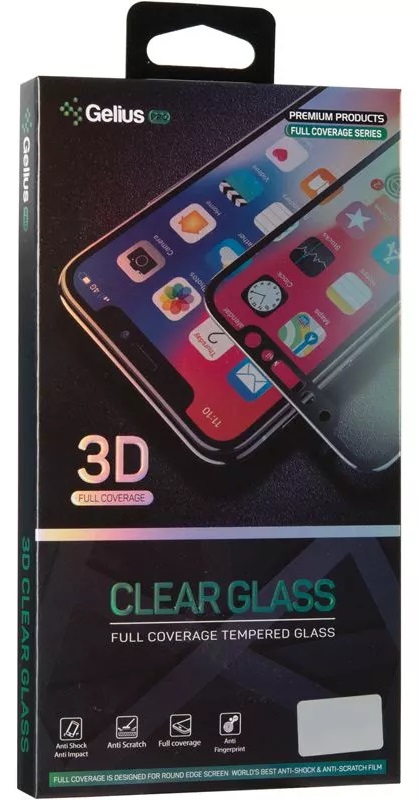 Защитное стекло GELIUS 3D для Xiaomi Redmi Note 9 Black (80085) в Киеве