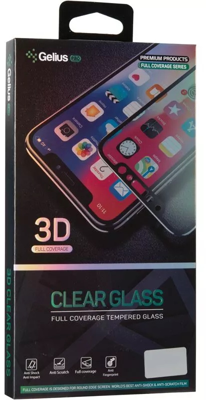 Защитное стекло GELIUS 3D для Oppo A52/А72 Black (81223) в Киеве