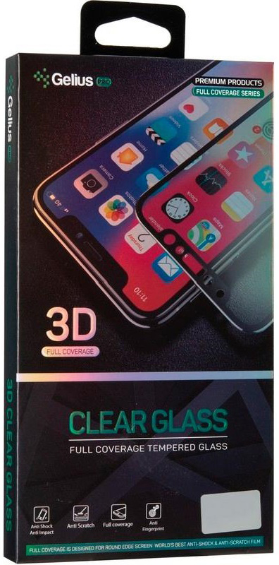 Захисне скло GELIUS 3D для Samsung Galaxy A10s Black (A107) (75555) в Києві