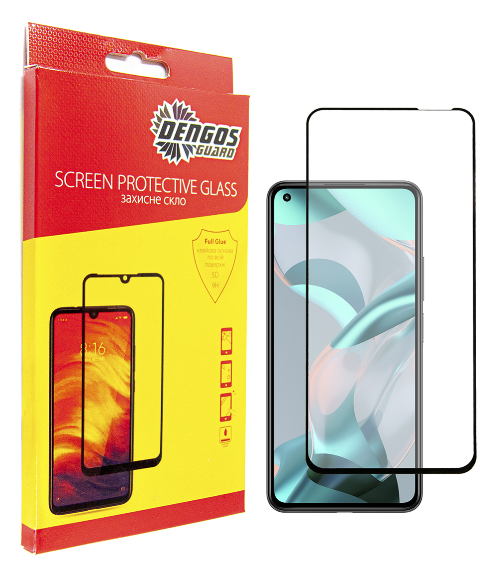 Защитное стекло DENGOS Full Glue для Xiaomi 11 Lite 5G NE Black (TGFG-190) в Киеве