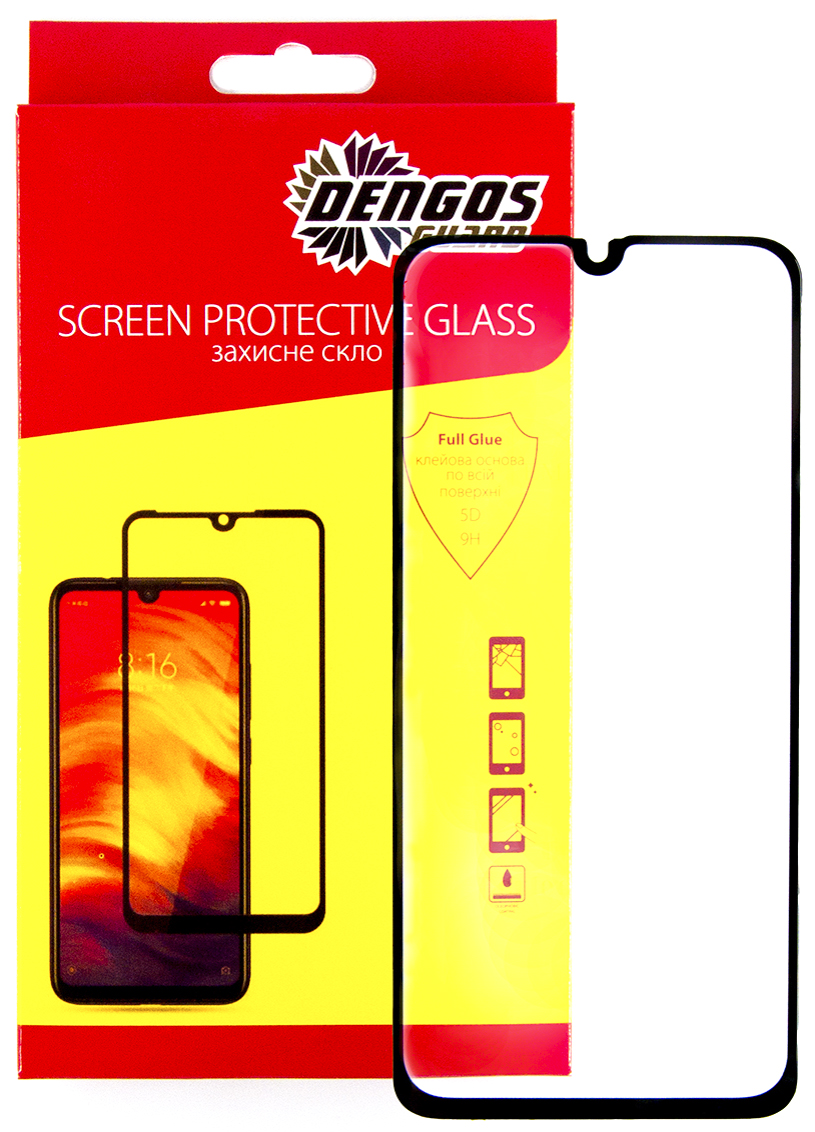 Захисне скло DENGOS Full Glue для Samsung Galaxy A40 (А405) Black (TGFG-66) в Києві