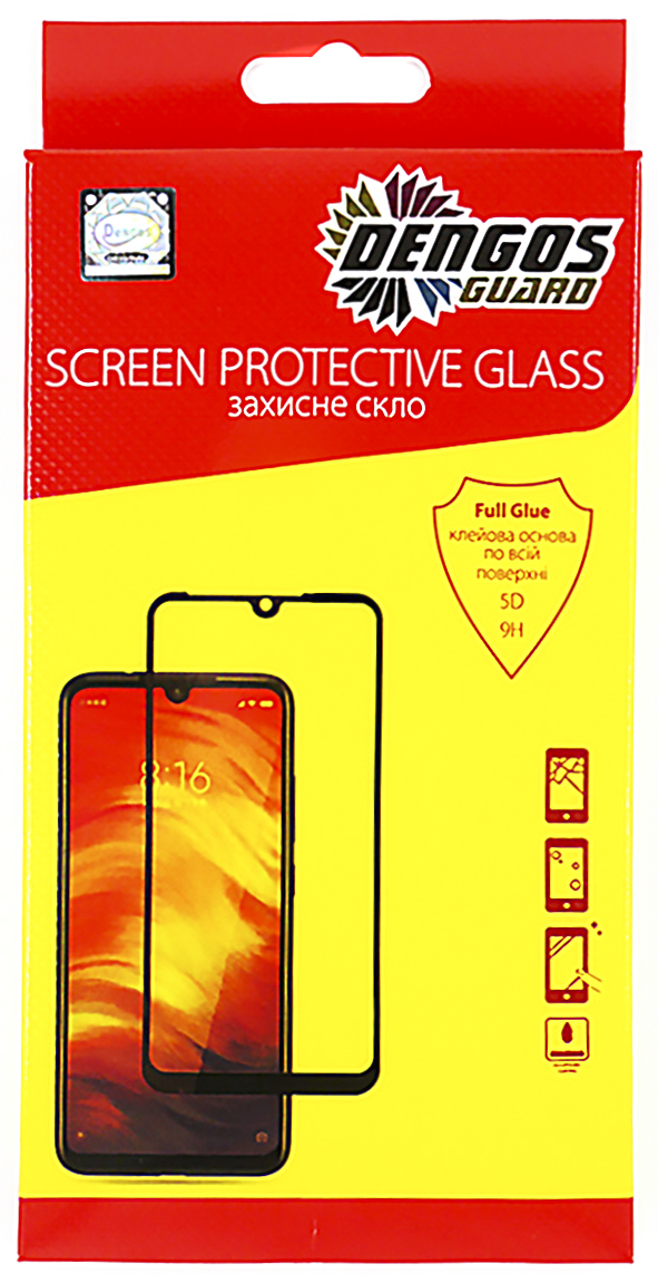 Защитное стекло DENGOS Full Glue для Xiaomi Redmi Note 8 Black в Киеве
