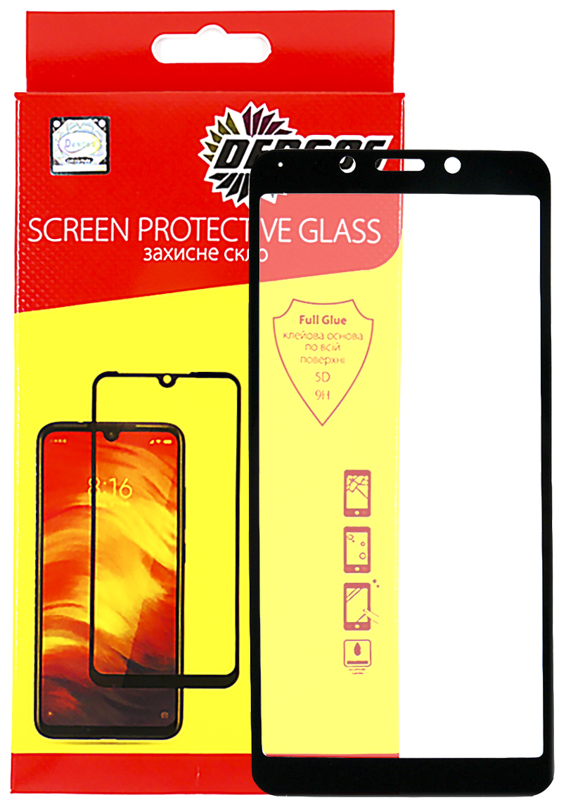 Защитное стекло DENGOS 5D для Huawei Y5 2018 Black (TGFG-01) в Киеве