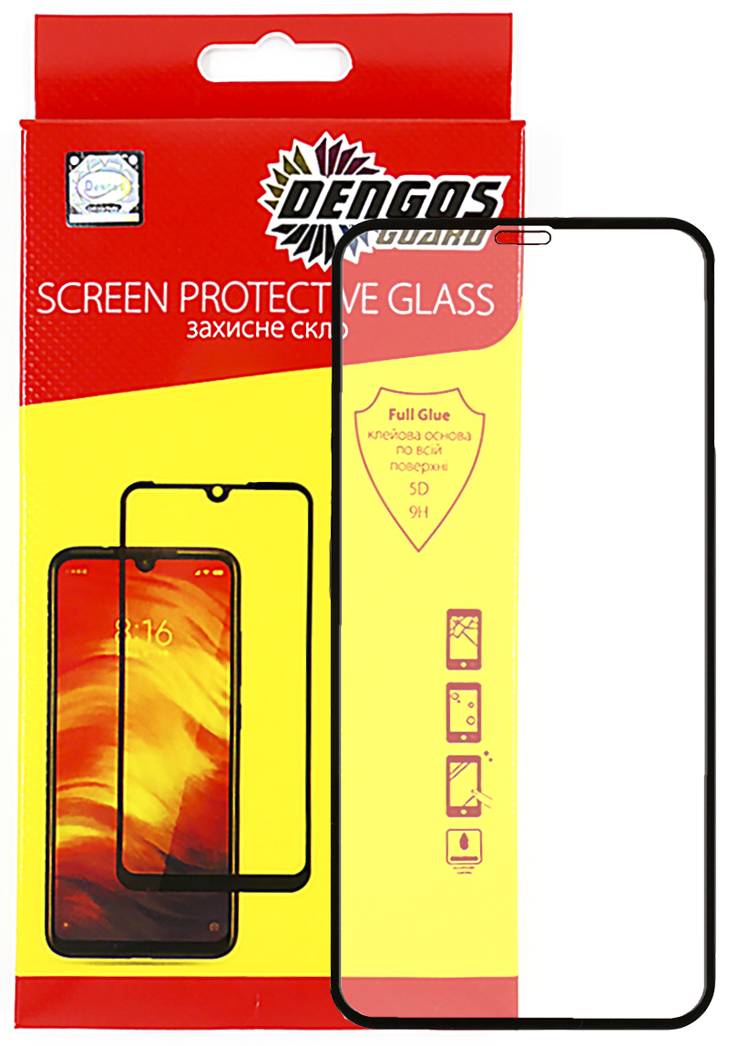 Захисне скло DENGOS 5D Tempered Glass для Apple iPhone XR Black в Києві