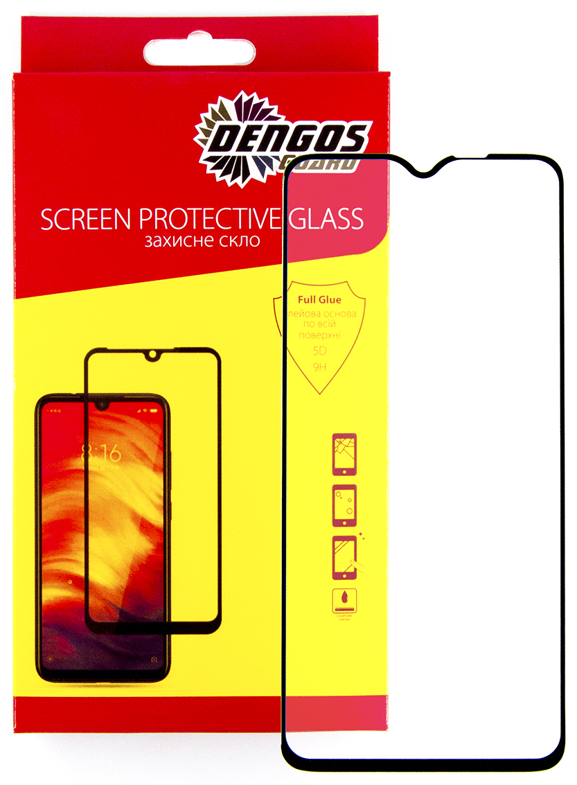 Захисне скло DENGOS Full Glue для Xiaomi Redmi Note 8 Pro Black в Києві
