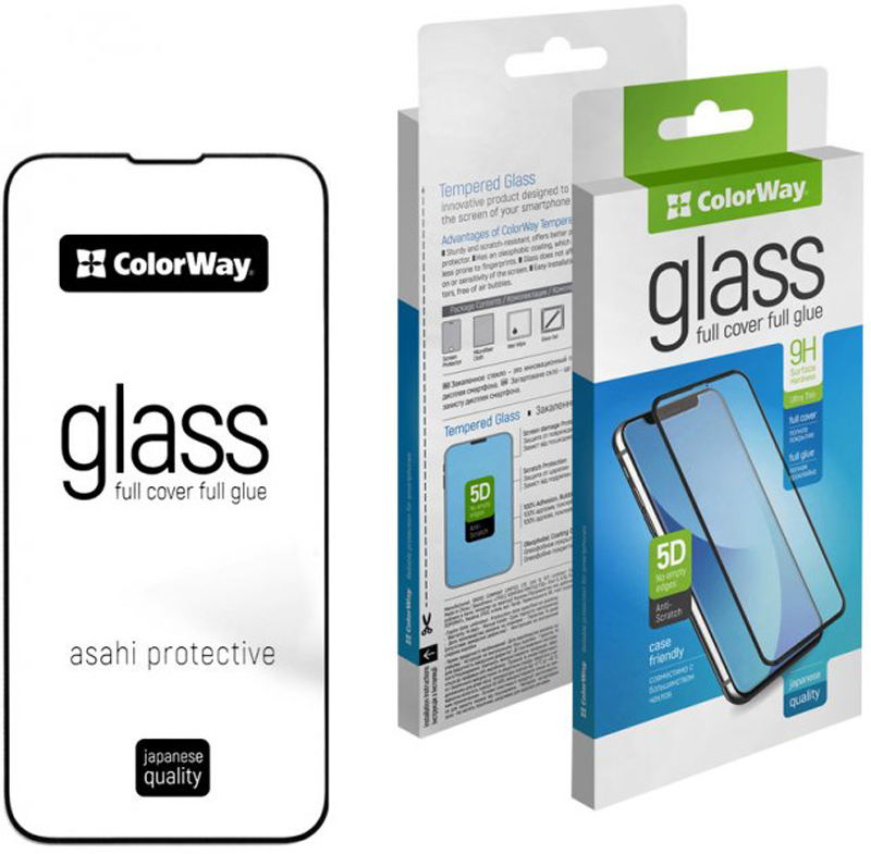 Защитное стекло COLORWAY 5D для Apple iPhone 14 Pro Max Black (CW-GSFGAI14M-BK) в Киеве