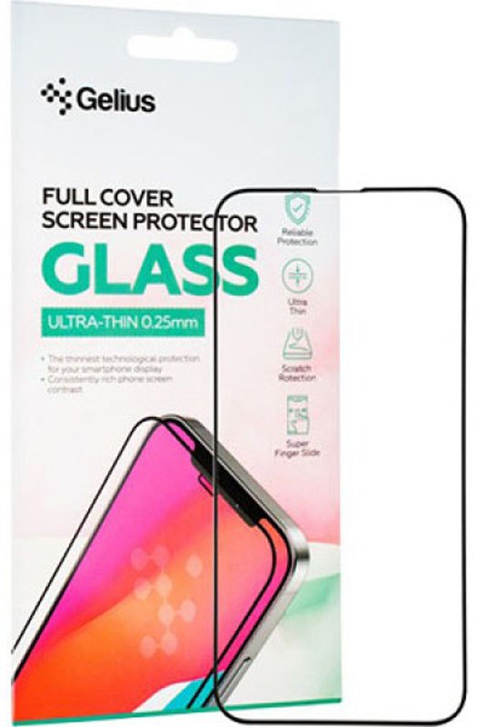 Защитное стекло GELIUS Full Cover Ultra-Thin для Apple iPhone 13/13 Pro Black (88704) в Киеве