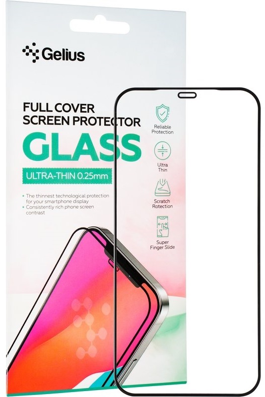 Захисне скло GELIUS Full Cover Ultra-Thin для Apple iPhone 12 Pro Max Black (92743) в Києві