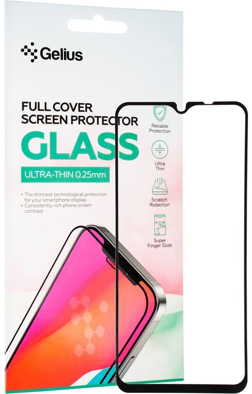 Защитное стекло GELIUS Full Cover Ultra-Thin для Xiaomi Redmi 9 Black (88716) в Киеве