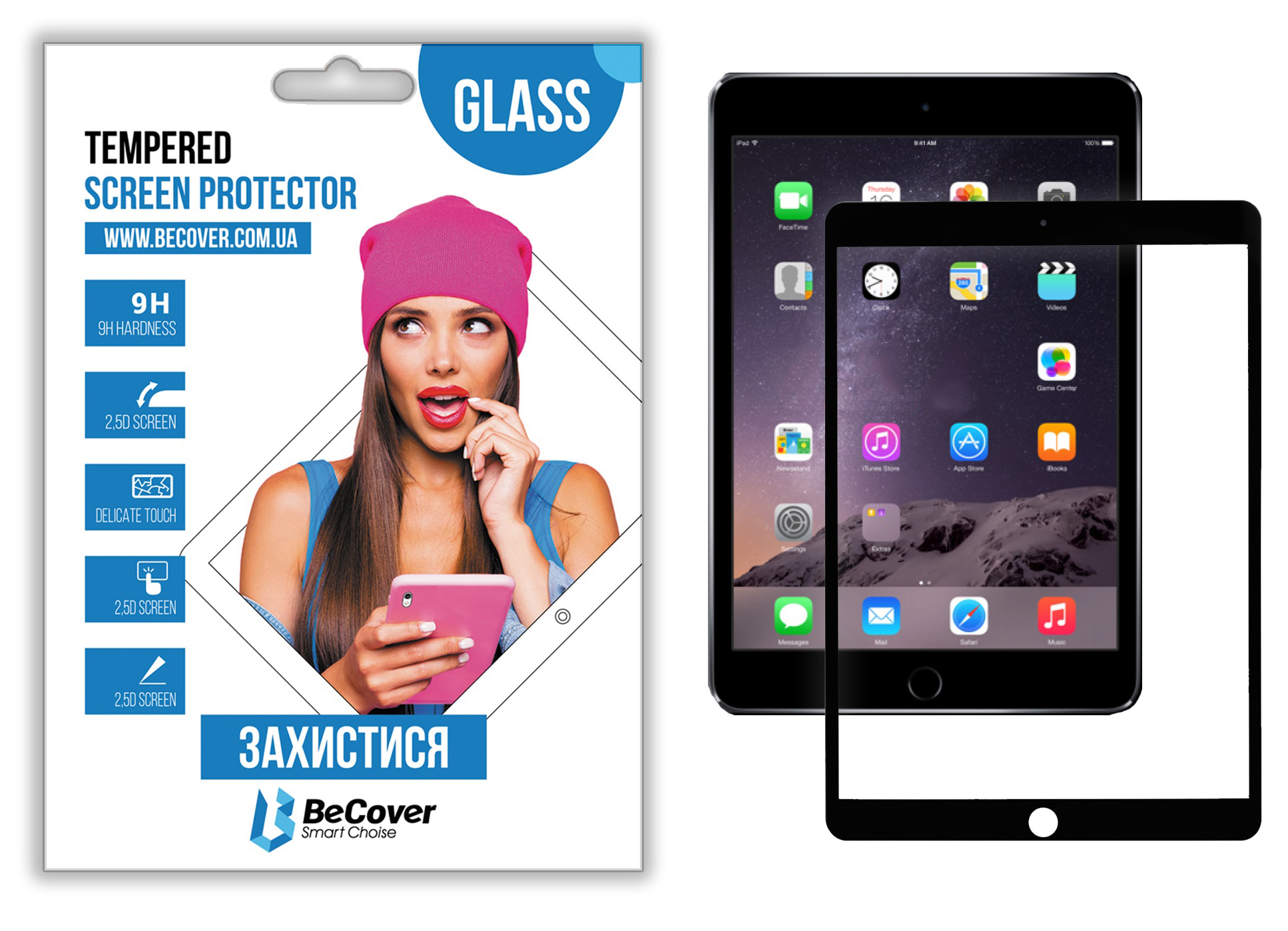 Защитное стекло BECOVER для Apple iPad 10.2 2019 Black в Киеве