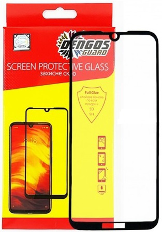 Защитное стекло DENGOS Full Glue для Huawei Y5 2019 Black (TGFG-69) в Киеве