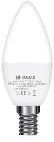 Лампа KODAK C37 E14 6W 220V 6000K денн. в Киеве