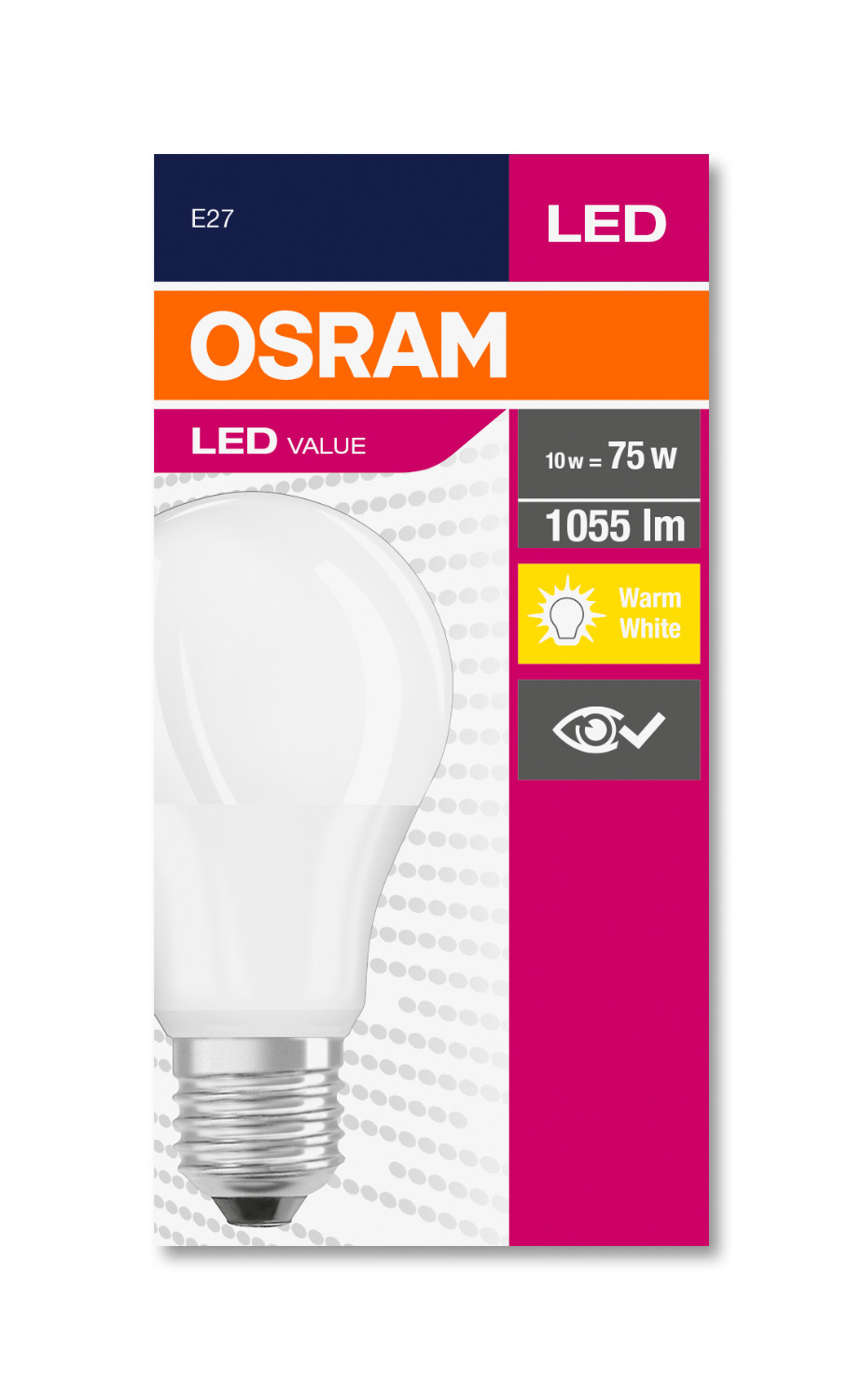 Лампа OSRAM Value LED A75 Е27 10W 1055Lm 2700K тепла в Києві