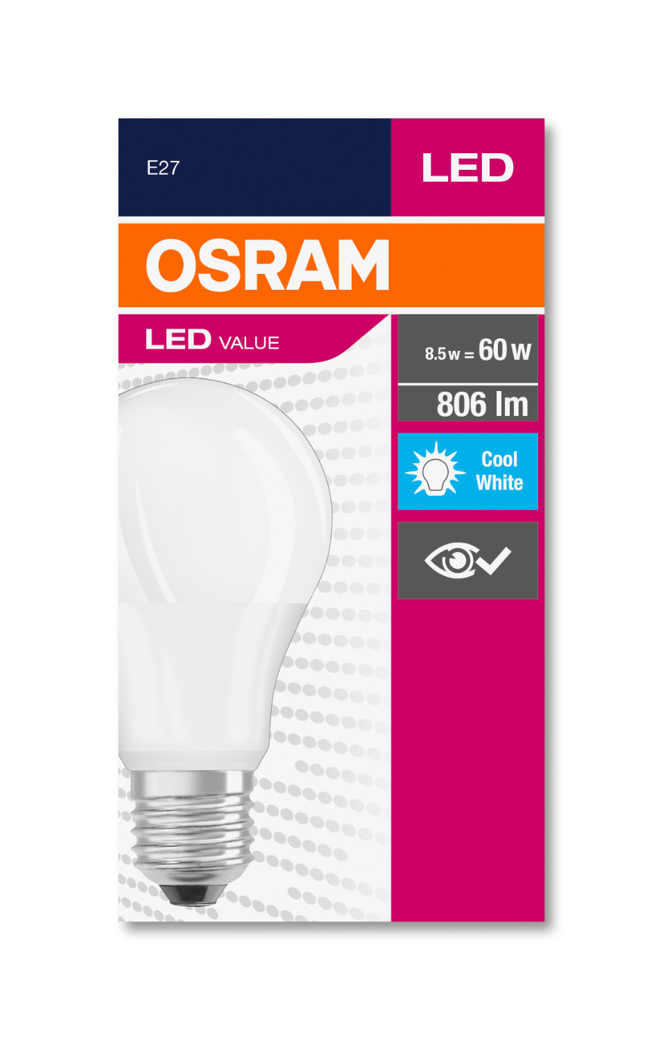 Лампа OSRAM Value LED A60 Е27 8,5W 806Lm 4000K дневная в Киеве