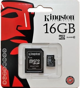 Карта пам'яті Kingston 16 GB microSDHC class 4 + SD Adapter SDC4/16GB в Києві