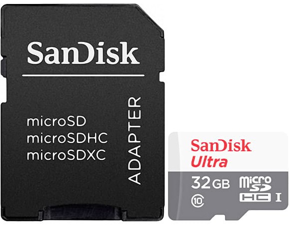 Карта пам'ятi SanDisk 32GB microSDHC C10 UHS-I Ultra+SD (SDSQUNR-032G-GN3MA) в Києві