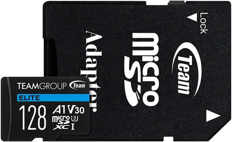 Карта памяти TEAM MicroSDXC 128GB UHS-I U3 Class 10 Team Elite + SD (TEAUSDX128GIV30A103) в Киеве