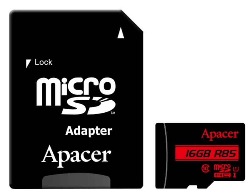 Карта пам'яті APACER 16GB microSDHC Class 10 UHS-I U1+adapter (AP16GMCSH10U5-R) в Києві