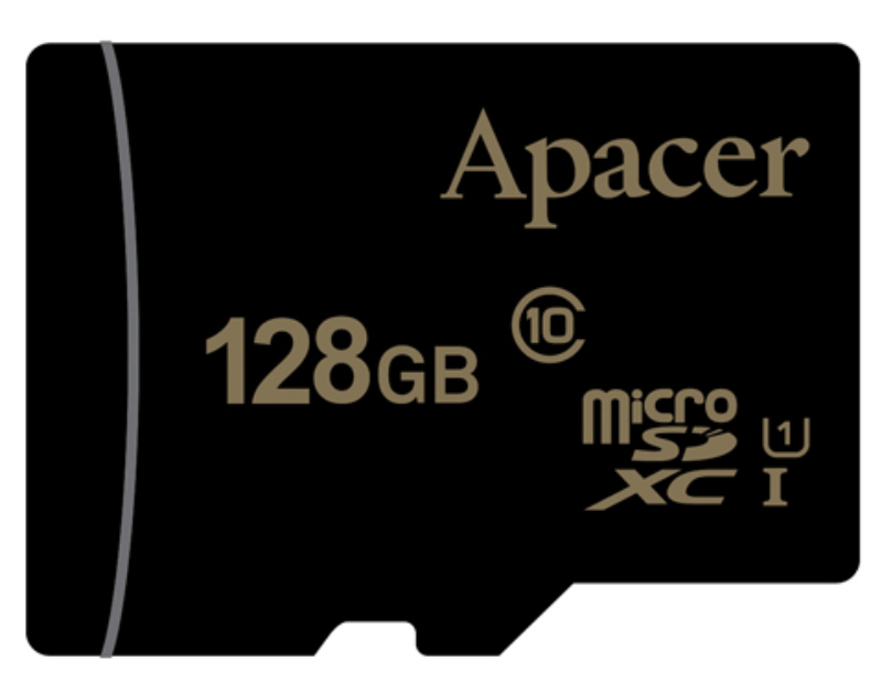 Карта пам'яті APACER 128GB microSDXC Class 10  UHS-I U1+adapter (AP128GMCSX10U1-R) в Києві