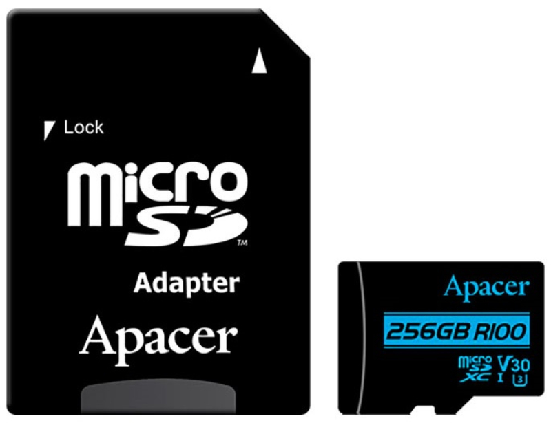 Карта памяти APACER 256GB microSDHC Class 10 UHS-I U1+adapter (AP256GMCSX10U7-R) в Киеве