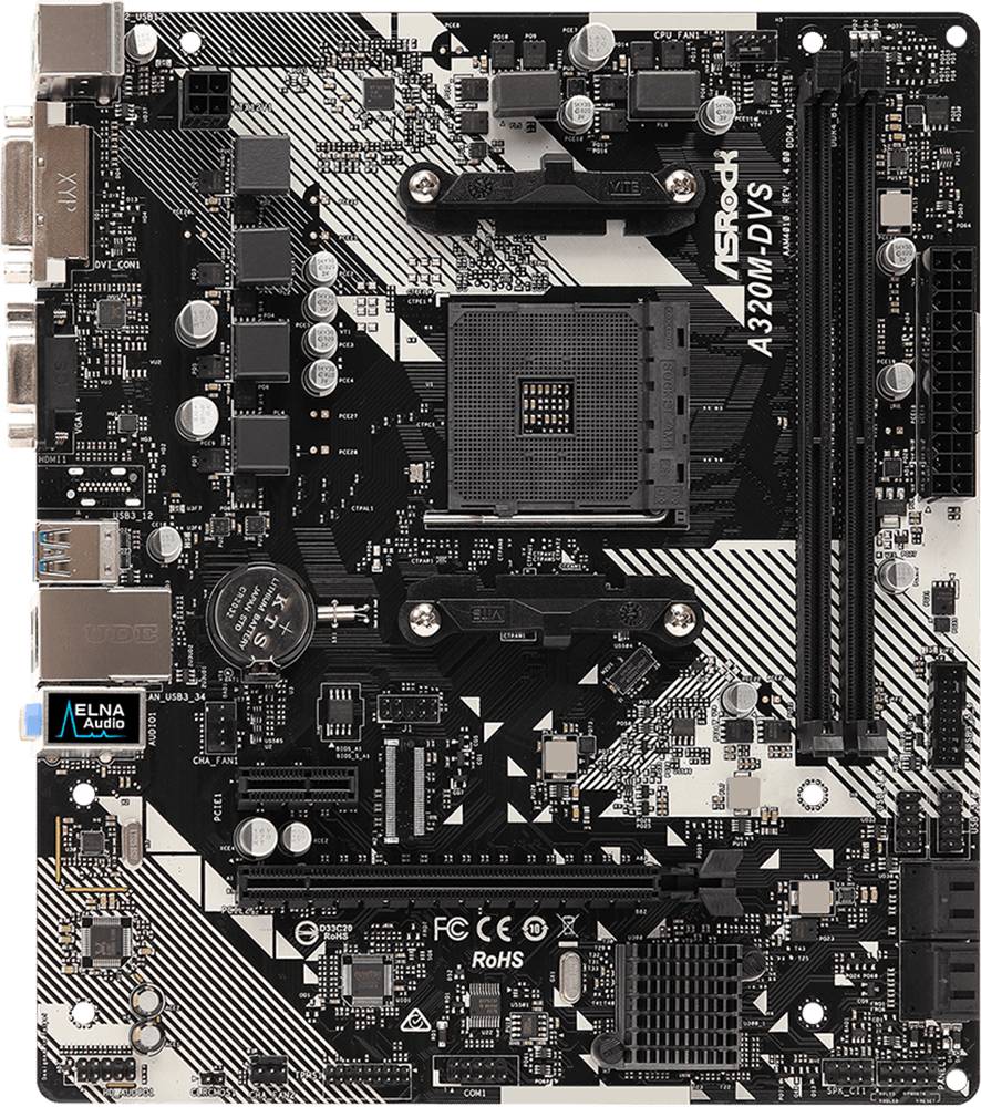 Материнская плата ASROCK A320M-DVS R4.0 (sAM4 A320) mATX в Киеве