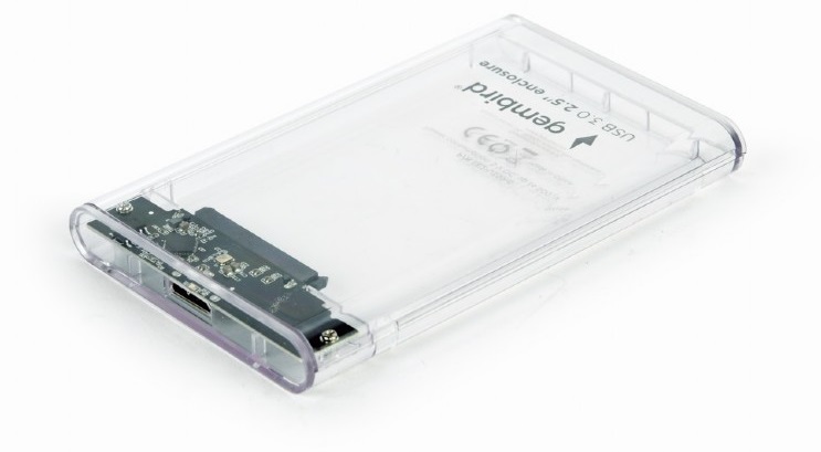 Зовнішній карман для SSD Gembird 2.5" EE2-U3S9-6, Transparent в Києві