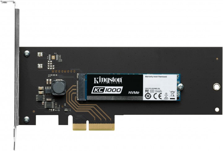 Накопичувач SSD 960GB Kingston KC1000 NVMe M.2 + HHHL (SKC1000H/960G) в Києві