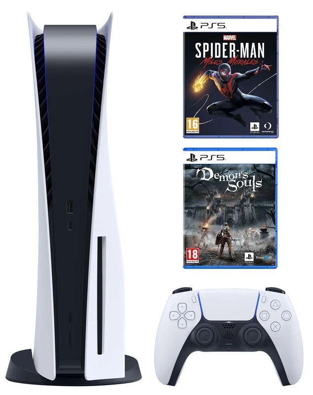 Набор консоль PlayStation 5 + PS5 Demons Souls + PS5 Marvels Spider-Man: Miles Morales в Киеве