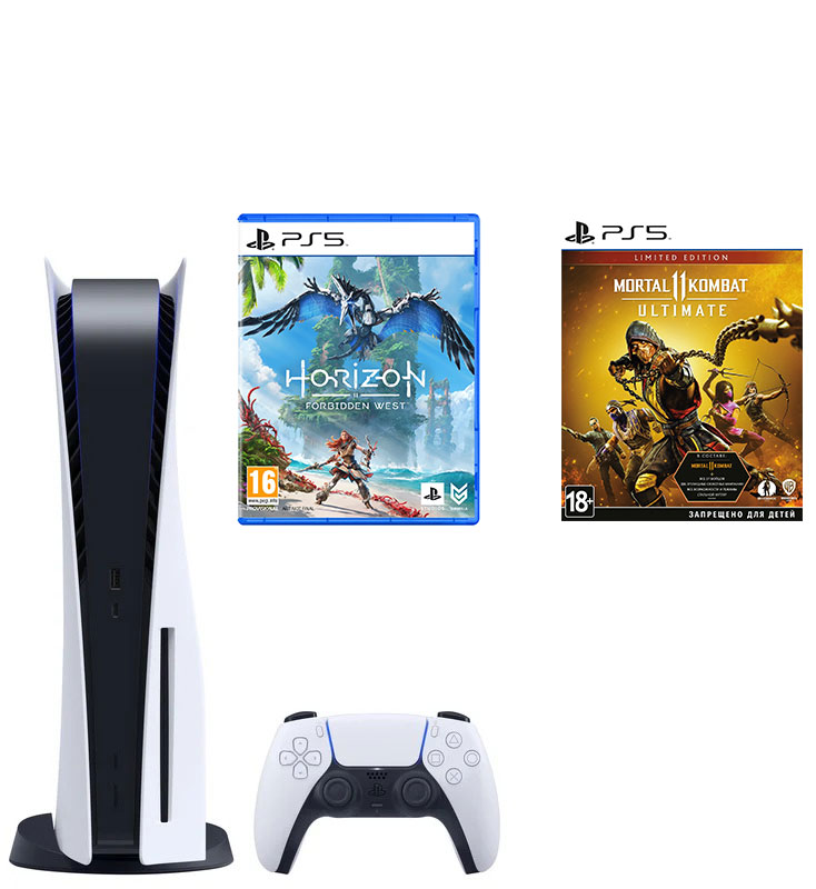 Набор консоль PlayStation 5 + PS5 Horizon Forbidden West + PS5 Mortal Kombat 11 Ultimate Edition в Киеве