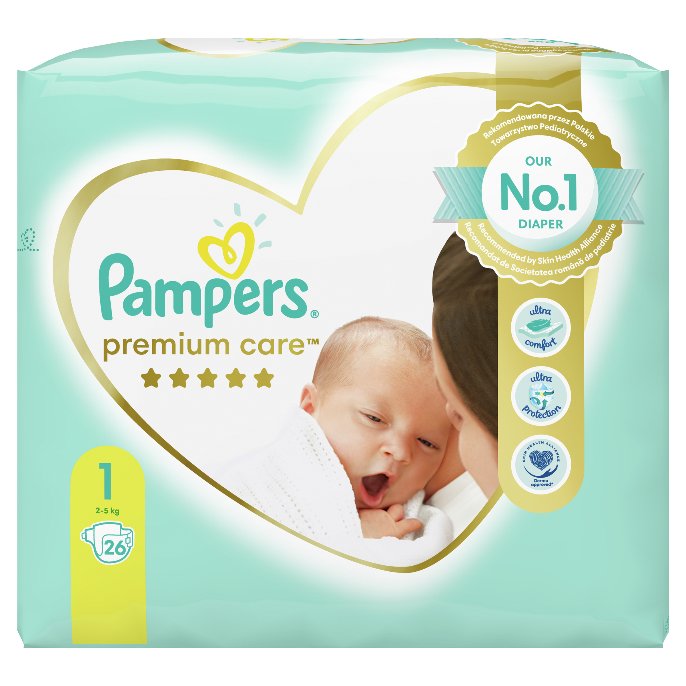 Підгузки PAMPERS Premium Care New Born Розмір 1 (2-5 кг) 26 шт. (8001841104614) в Києві