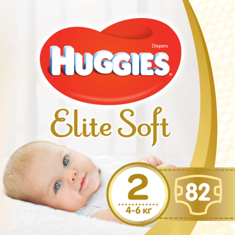 Подгузники HUGGIES Elite Soft 2 Mega 82 шт (5029053578088) в Киеве