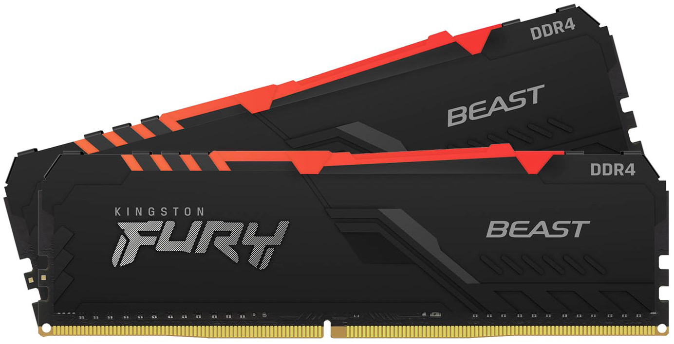 Пам'ять KINGSTON 16GB (2x8GB) DDR4 3200 MHz Fury Beast RGB (KF432C16BBAK2/16) в Києві